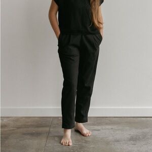 Two Fold Leo Tapered Pant Black Small Garmentory Cotton Canvas Classic Ethical
